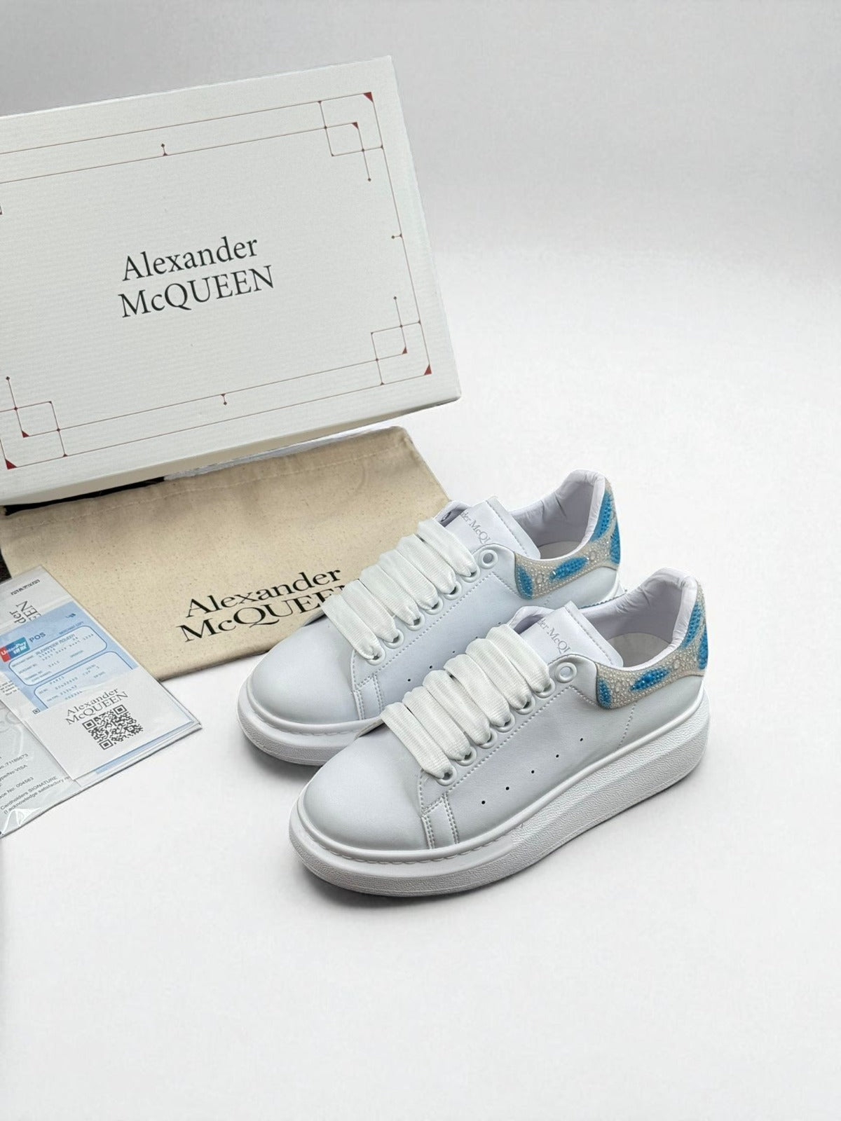 Alexander McQueen White Glitter Multicolor