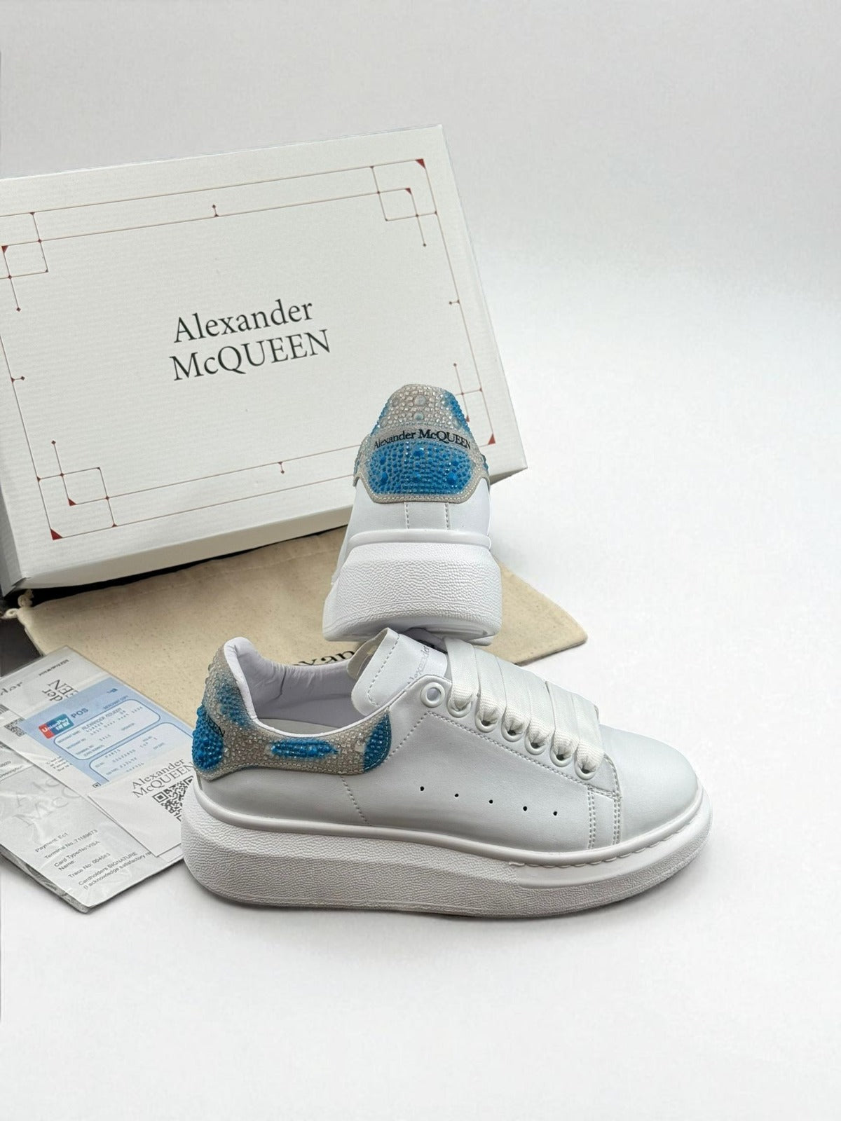 Alexander McQueen White Glitter Multicolor