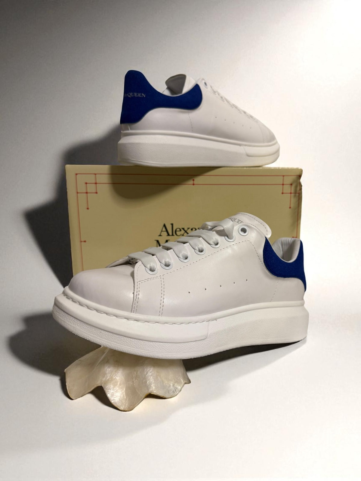Alexander McQueen White & Blue Velvet
