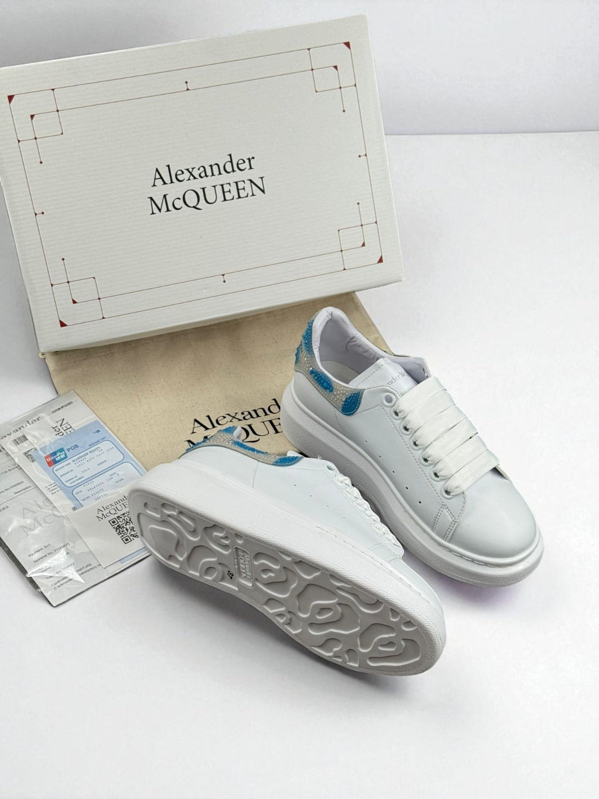 Alexander McQueen White Glitter Multicolor