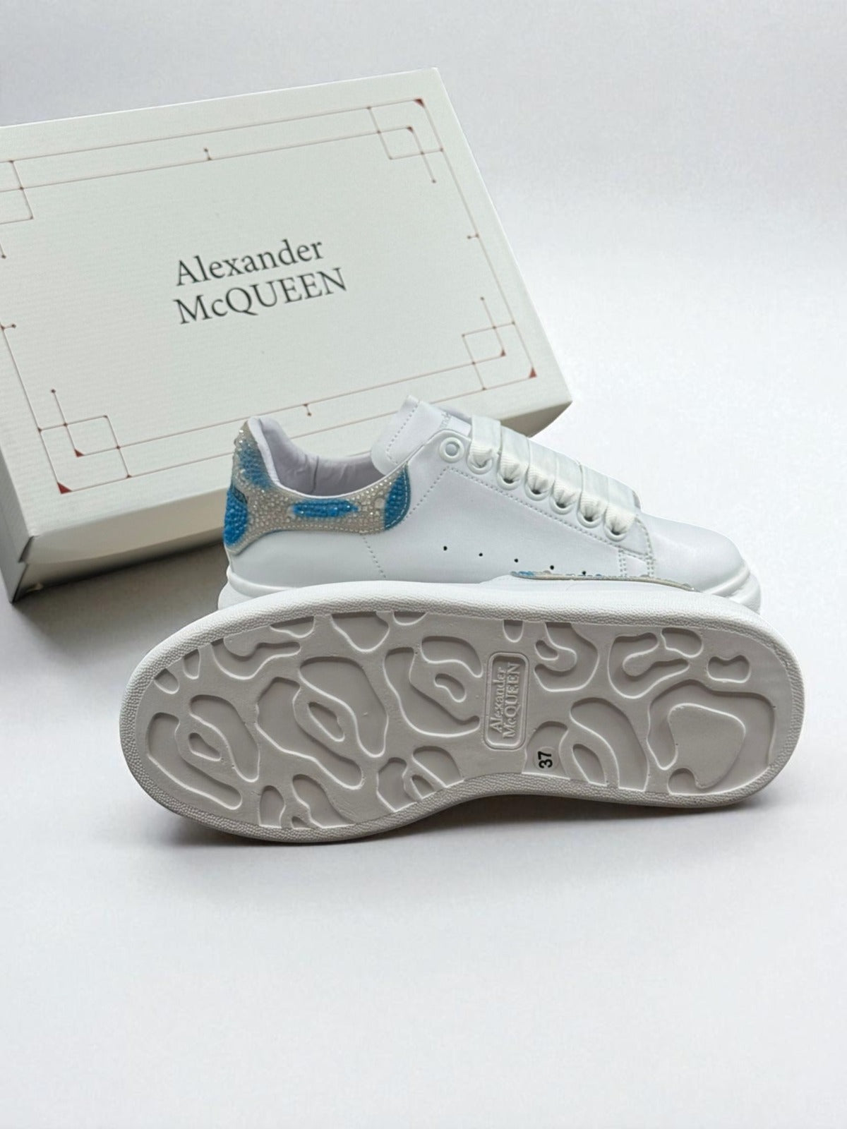 Alexander McQueen White Glitter Multicolor