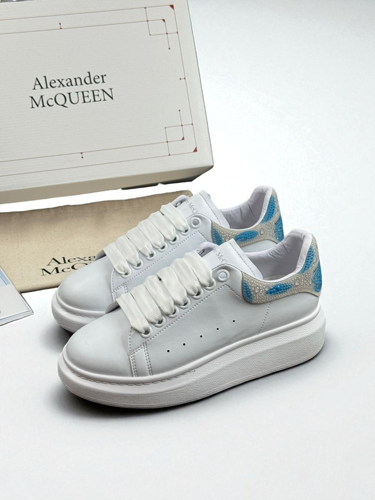 Alexander McQueen White Glitter Multicolor