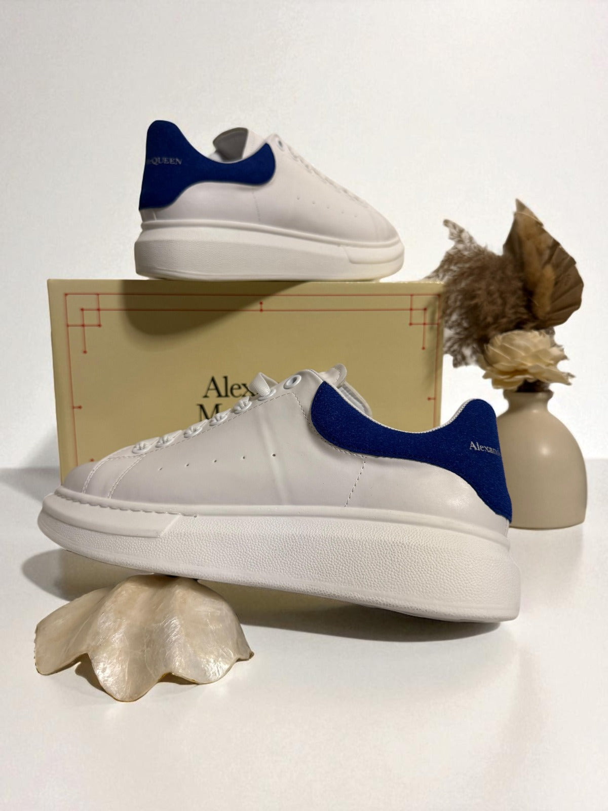 Alexander McQueen White & Blue Velvet
